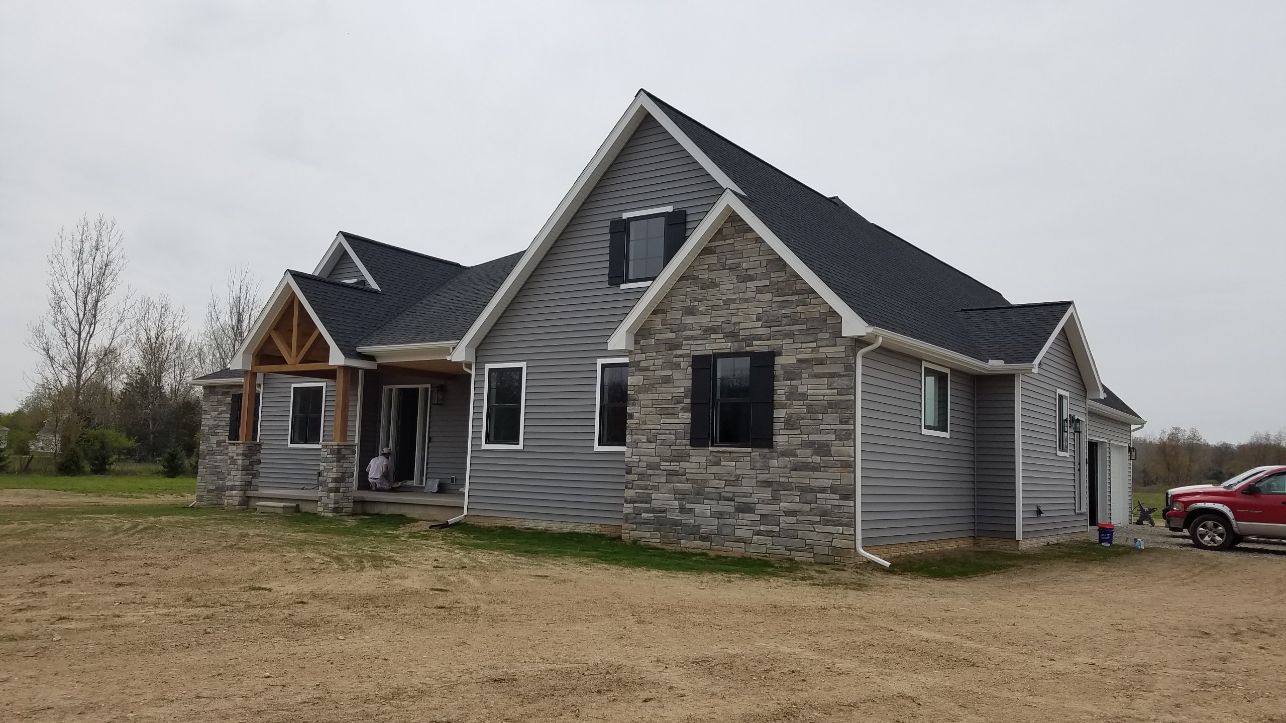 New home - full exterior work - Roof, Siding, Stone